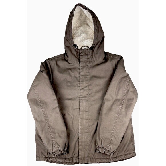 Women's Dunderdon Cozy Cottage Brown Sherpa Lined Coat Size XL Hooded Jacket - Picture 4 of 7